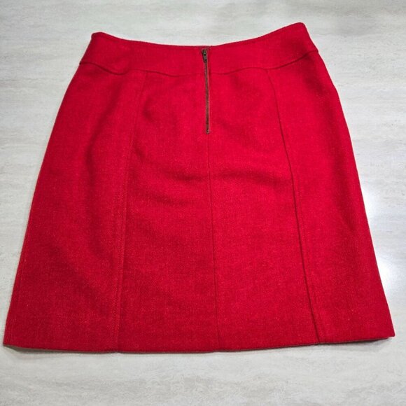 Talbots Petites Skirt Red Size 2P Fully Lined Wool Blend Back Zip Pockets Office - Picture 8 of 13